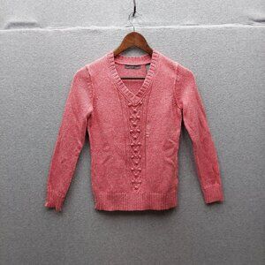 Liz Claiborne Petite Womens Pink Knit Sweater